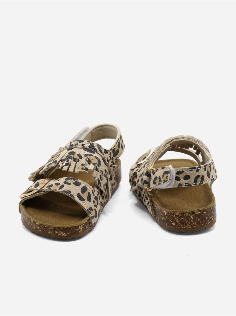 Sandales Bébé à scratch Marron havane - Kiabi