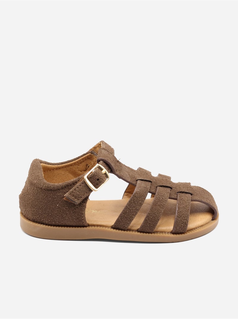 Sandales Bébé à scratch Marron - Kiabi