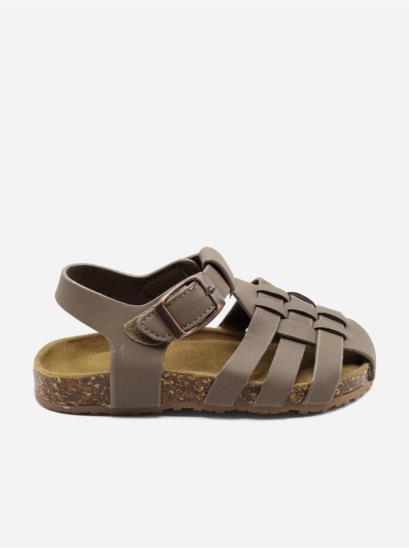 Sandales Bébé à scratch Marron - Kiabi