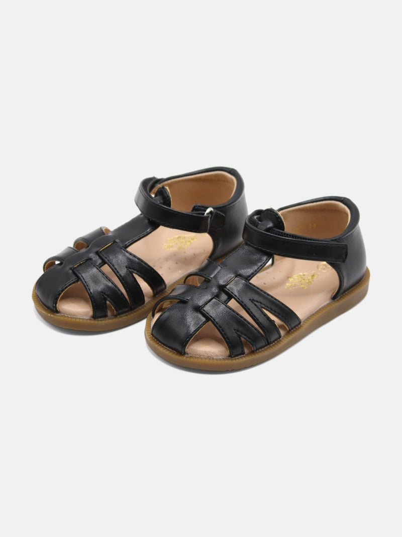 Sandales Bébé à scratch Noir - Kiabi