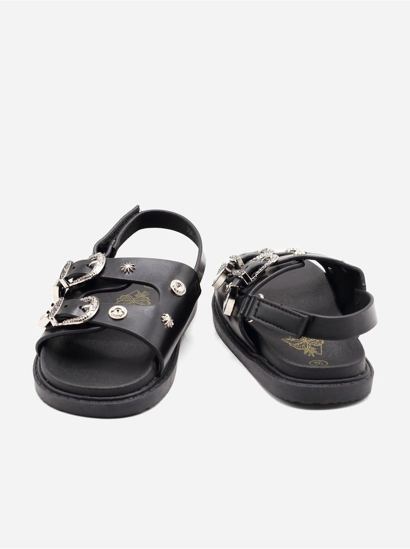 Sandales Bébé à scratch Noir - Kiabi