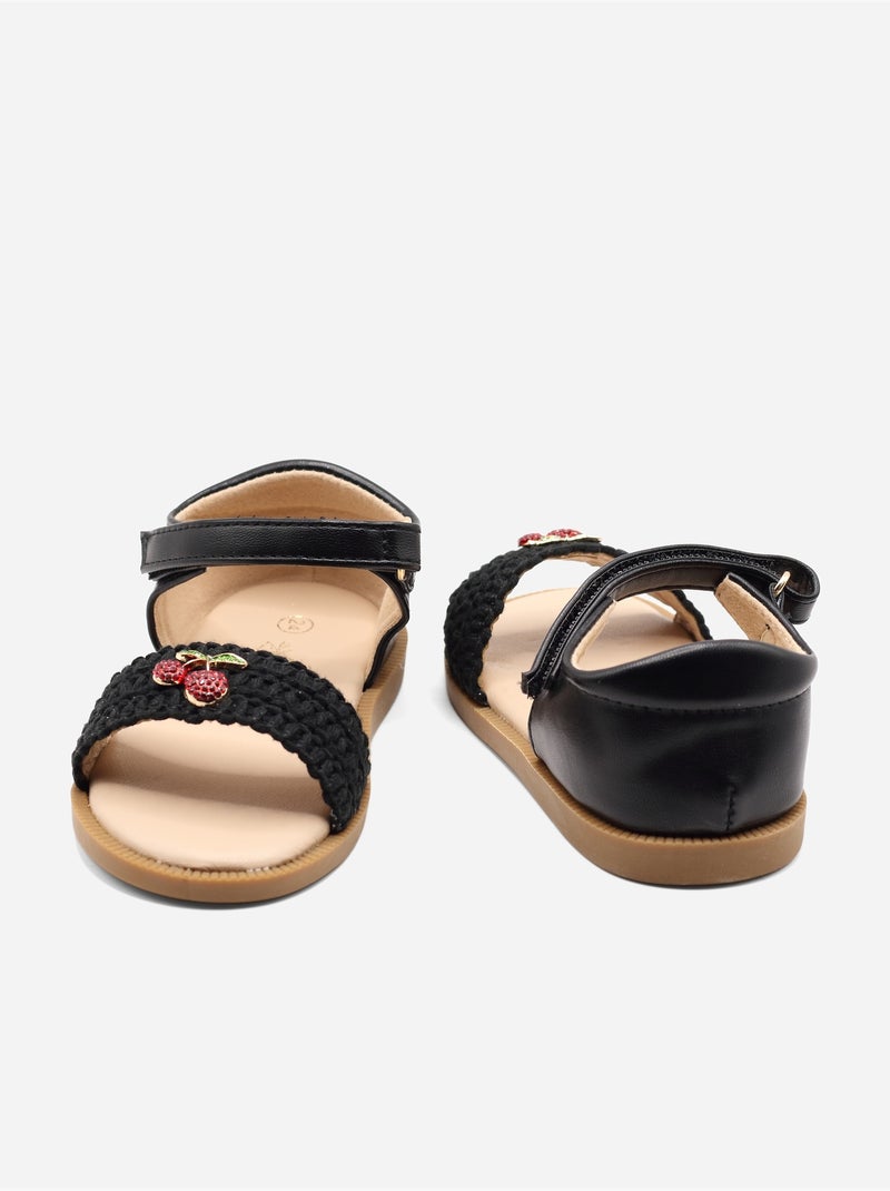 Sandales Bébé à scratch Noir - Kiabi