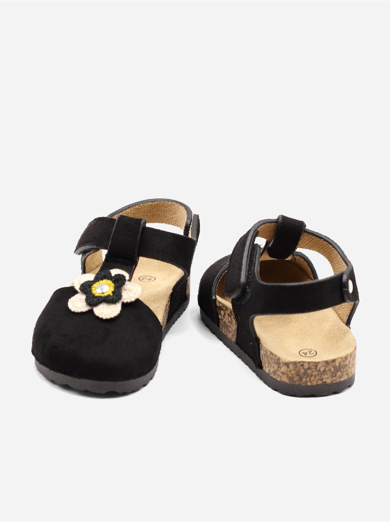 Sandales Bébé à scratch Noir - Kiabi