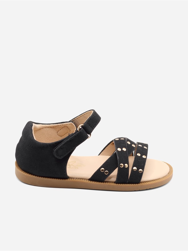 Sandales Bébé à scratch Noir - Kiabi