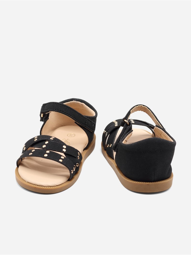 Sandales Bébé à scratch Noir - Kiabi