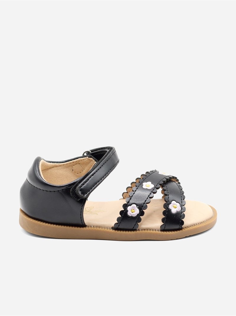 Sandales Bébé à scratch Noir - Kiabi