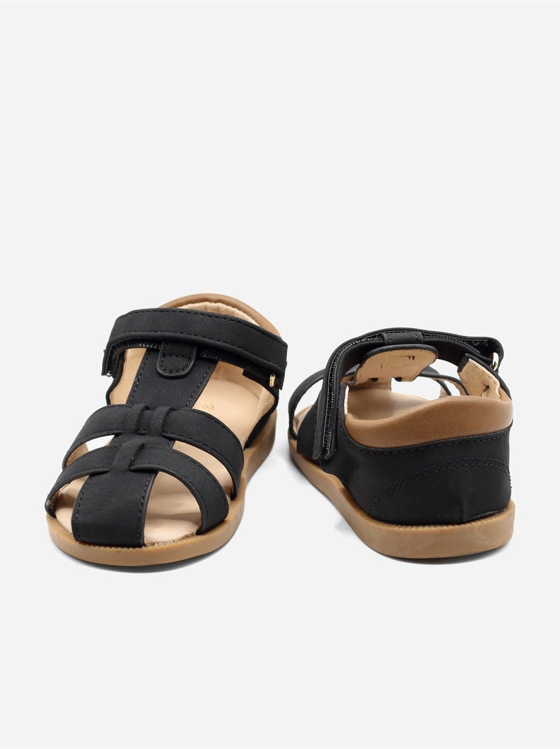 Sandales Bébé à scratch Noir - Kiabi