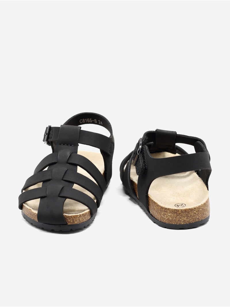 Sandales Bébé à scratch Noir - Kiabi