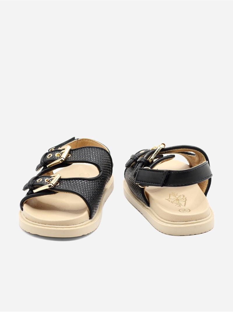 Sandales Bébé à scratch Noir - Kiabi