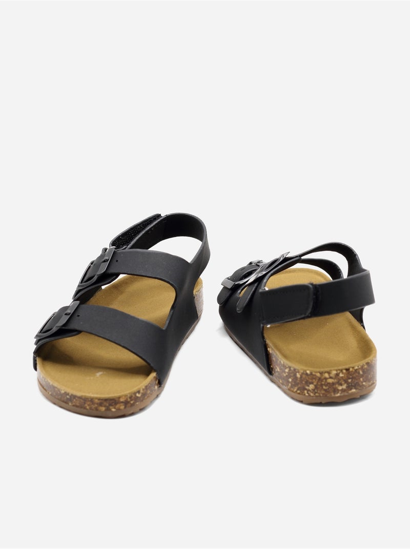 Sandales Bébé à scratch Noir - Kiabi