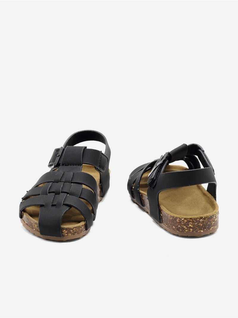 Sandales Bébé à scratch Noir - Kiabi