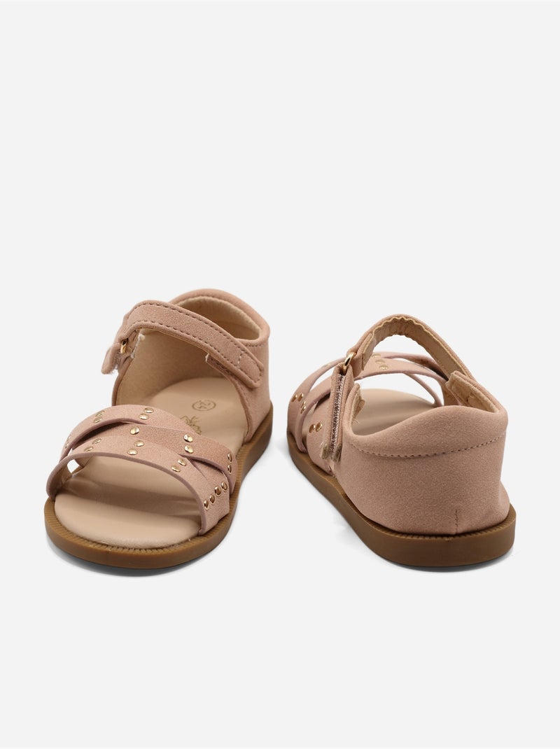 Sandales Bébé à scratch Rose - Kiabi