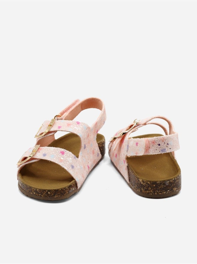 Sandales Bébé à scratch Rose - Kiabi