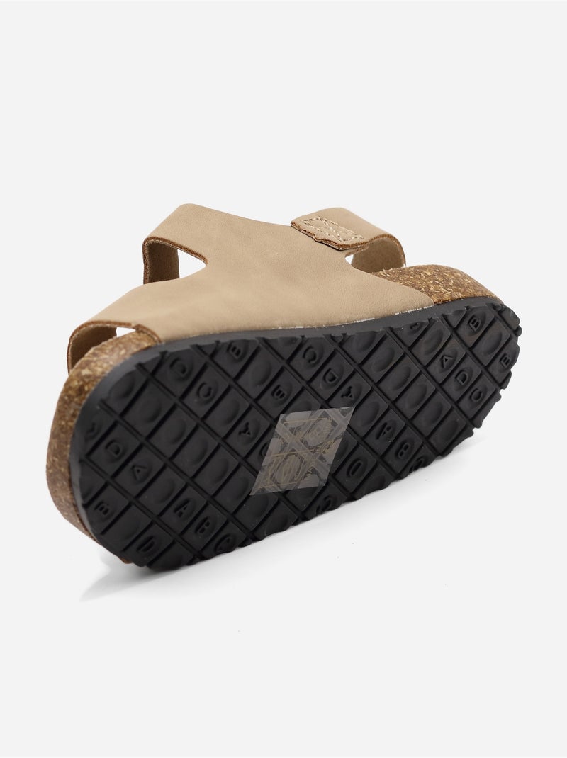 Sandales Bébé à scratch Taupe - Kiabi