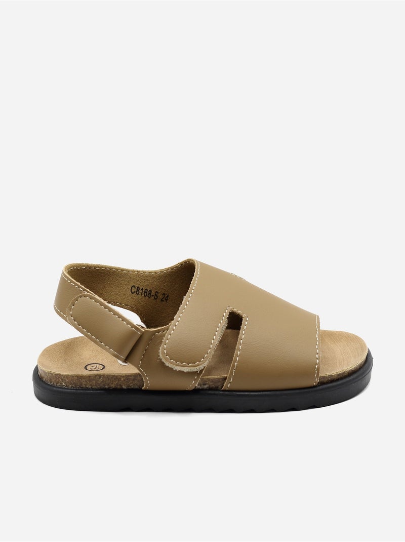 Sandales Bébé à scratch Taupe - Kiabi
