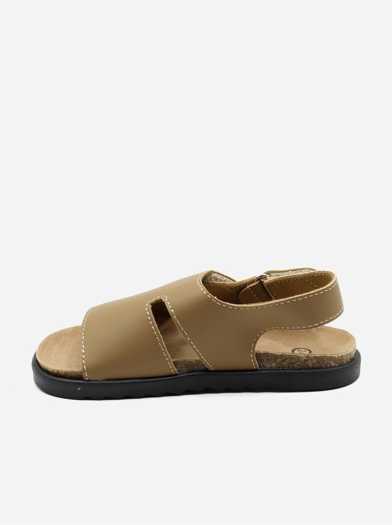 Sandales Bébé à scratch Taupe - Kiabi
