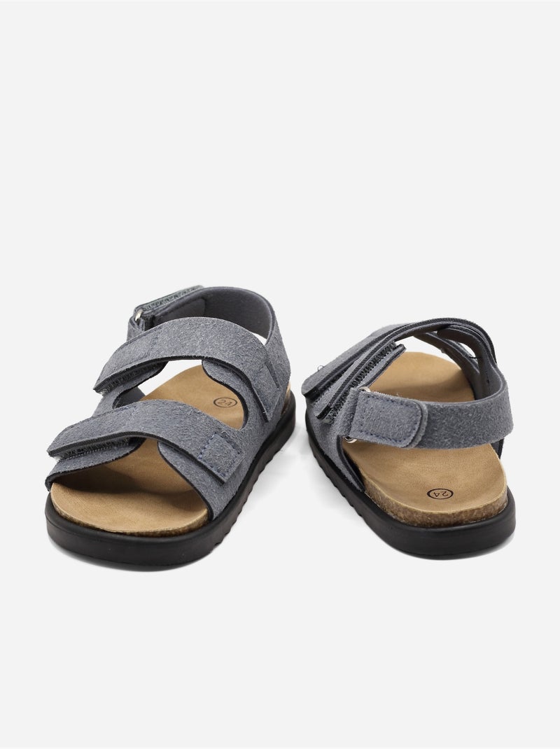 Sandales Bébé à scratchs Bleu - Kiabi