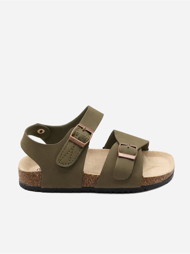 Sandales Bébé à scratchs Kaki - Kiabi