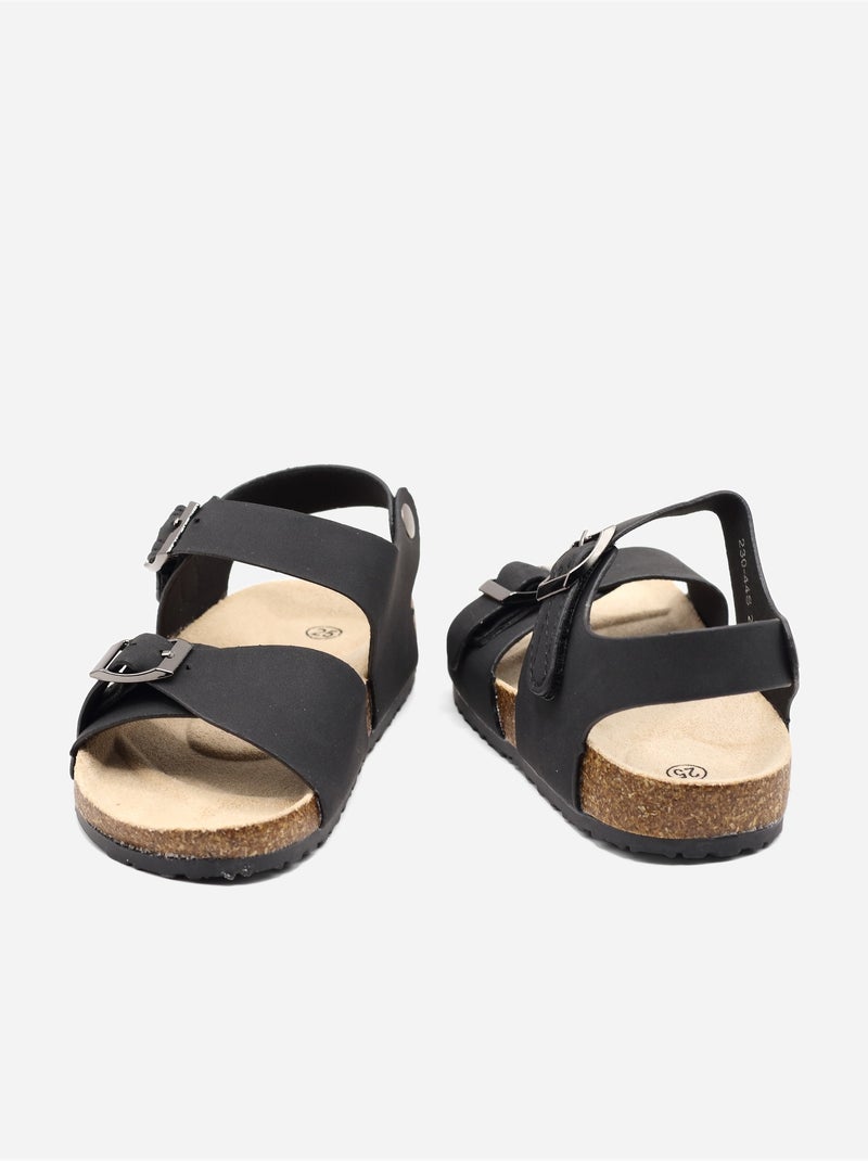 Sandales Bébé à scratchs Noir - Kiabi