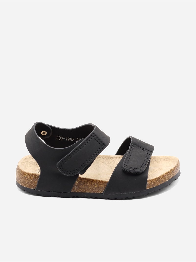 Sandales Bébé à scratchs Noir - Kiabi