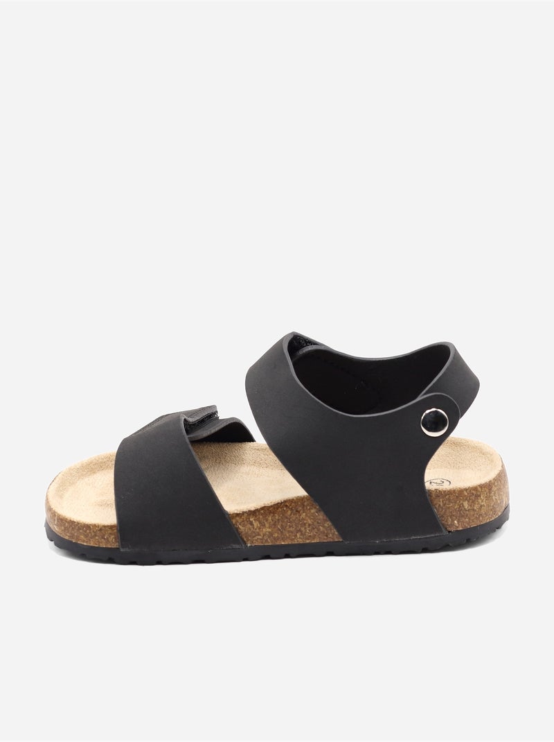 Sandales Bébé à scratchs Noir - Kiabi