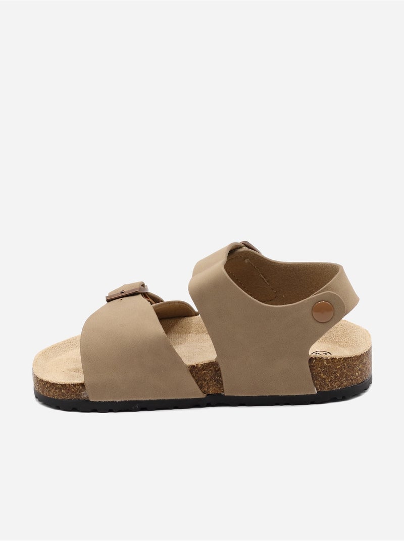 Sandales Bébé à scratchs Taupe - Kiabi