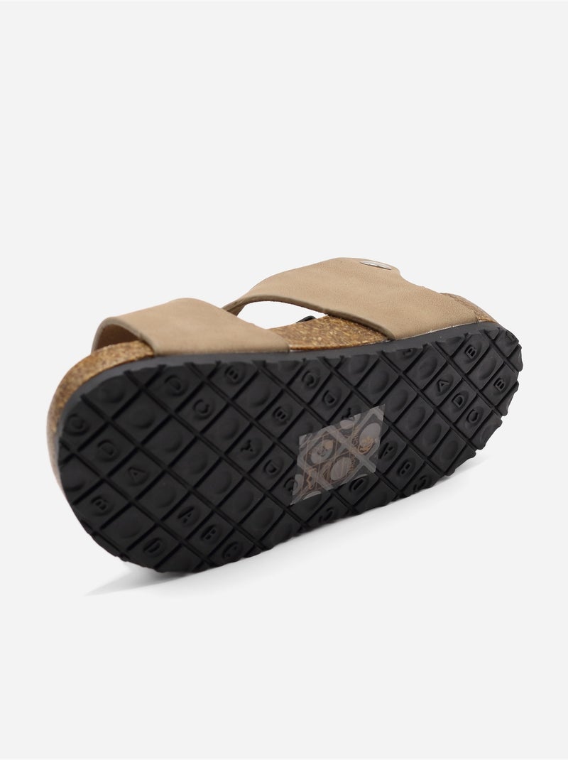 Sandales Bébé à scratchs Taupe - Kiabi