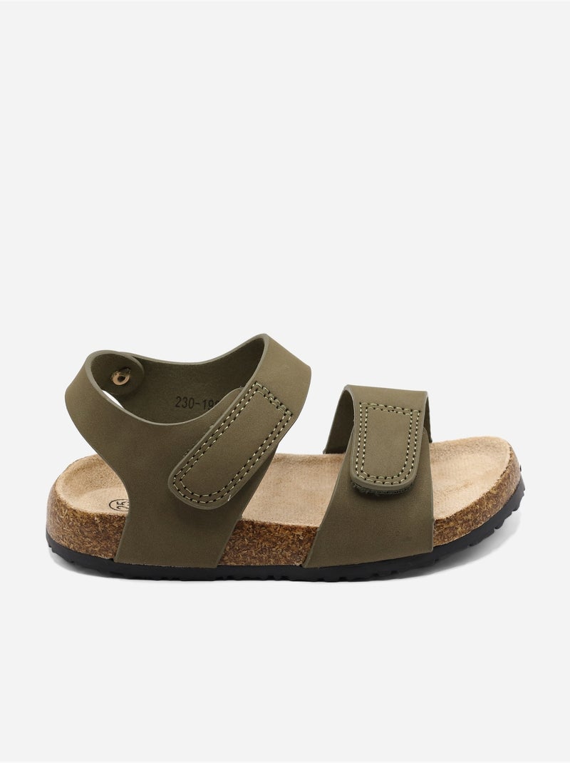 Sandales Bébé à scratchs Vert - Kiabi