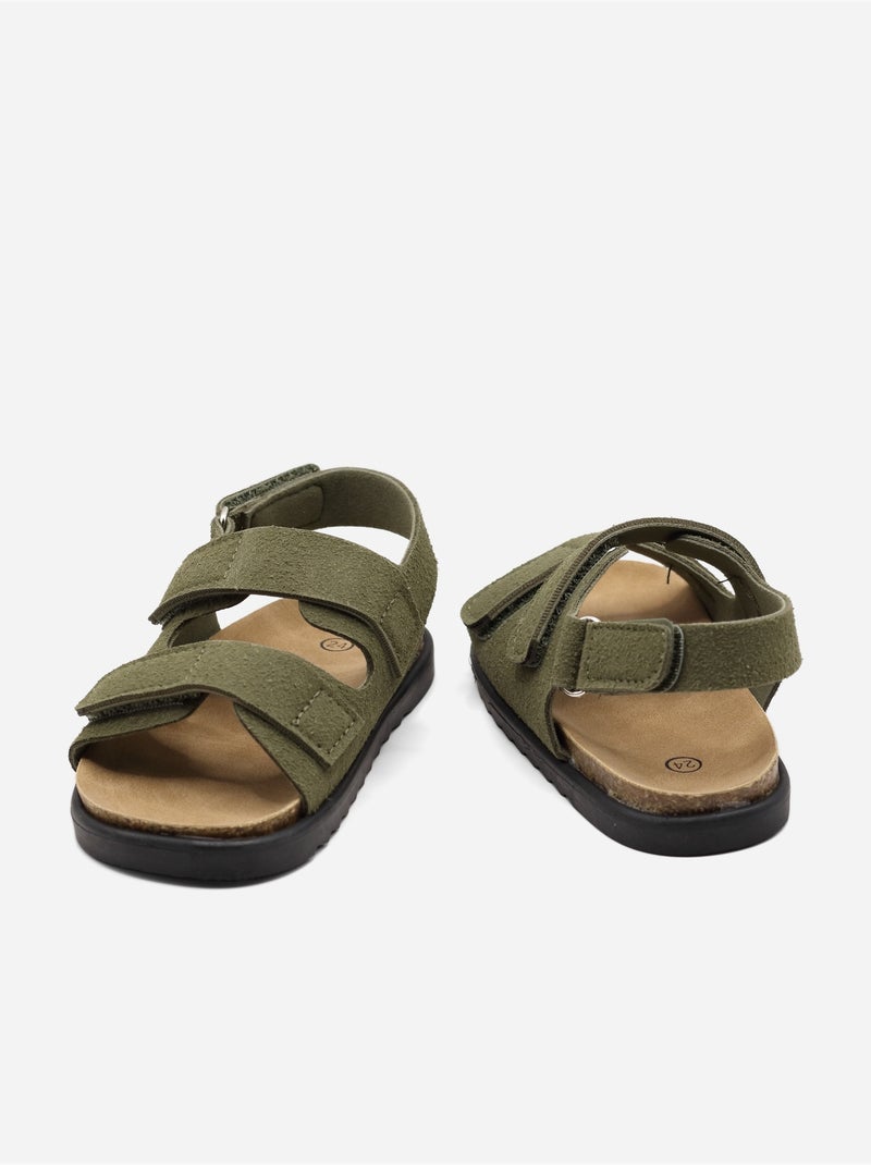 Sandales Bébé à scratchs Vert - Kiabi