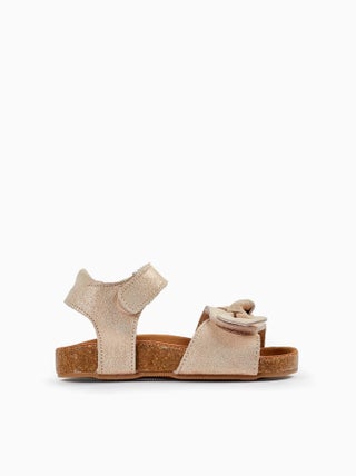 Sandales beige clair en cuir pour bébé fille ATLANTIC COMPANY