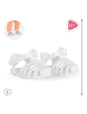 Sandales Blanches pour poupon 36 cm