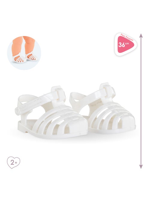 Sandales Blanches pour poupon 36 cm - Kiabi