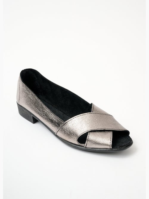 Sandales bout ouvert cuir - Afibel - Kiabi