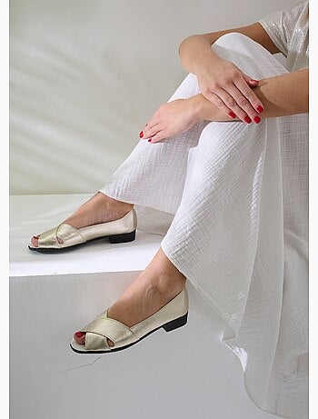 Sandales bout ouvert cuir - Afibel