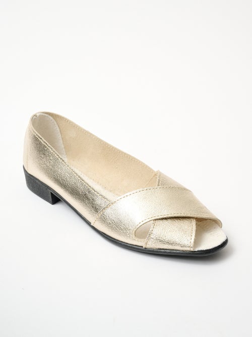 Sandales bout ouvert cuir - Afibel - Kiabi