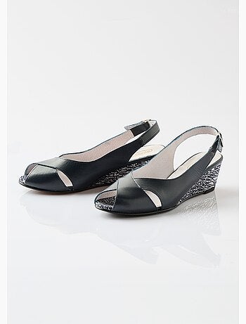 Sandales bout ouvert largeur confort cuir - Afibel