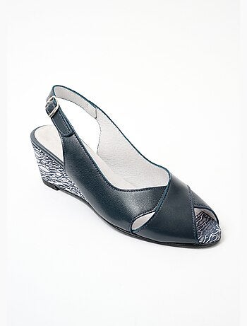 Sandales bout ouvert largeur confort cuir