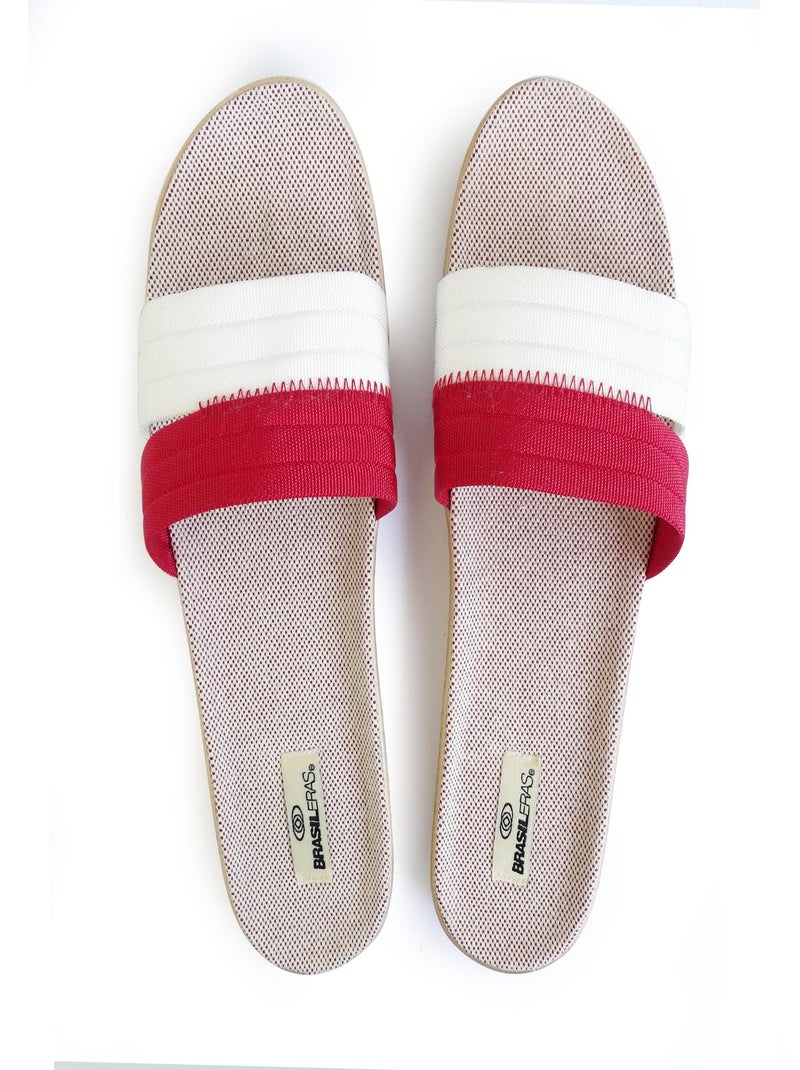 Sandales Brasileras pour femme avec semelle en gomme Blanc Rouge Blanc - Kiabi