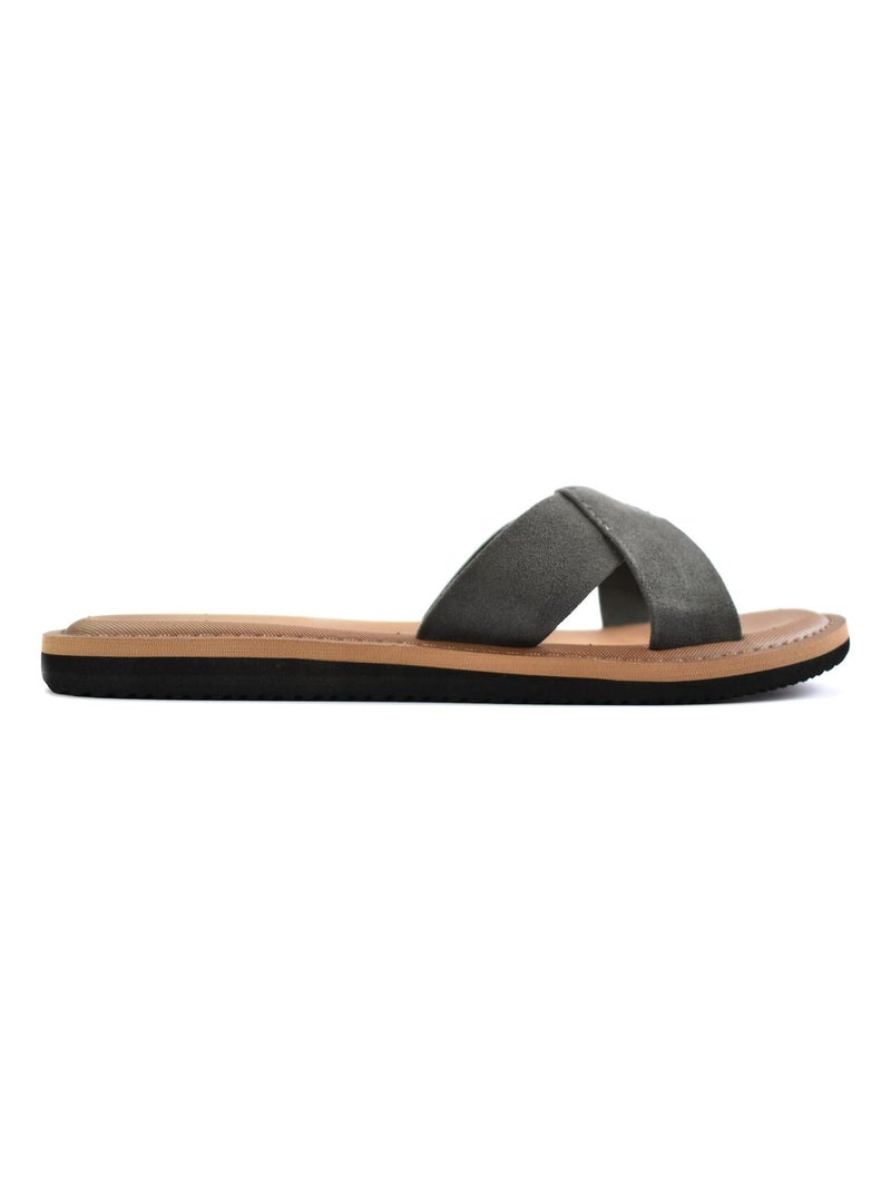 Sandales brasileras pour femme avec semelle en gomme Gris - Kiabi