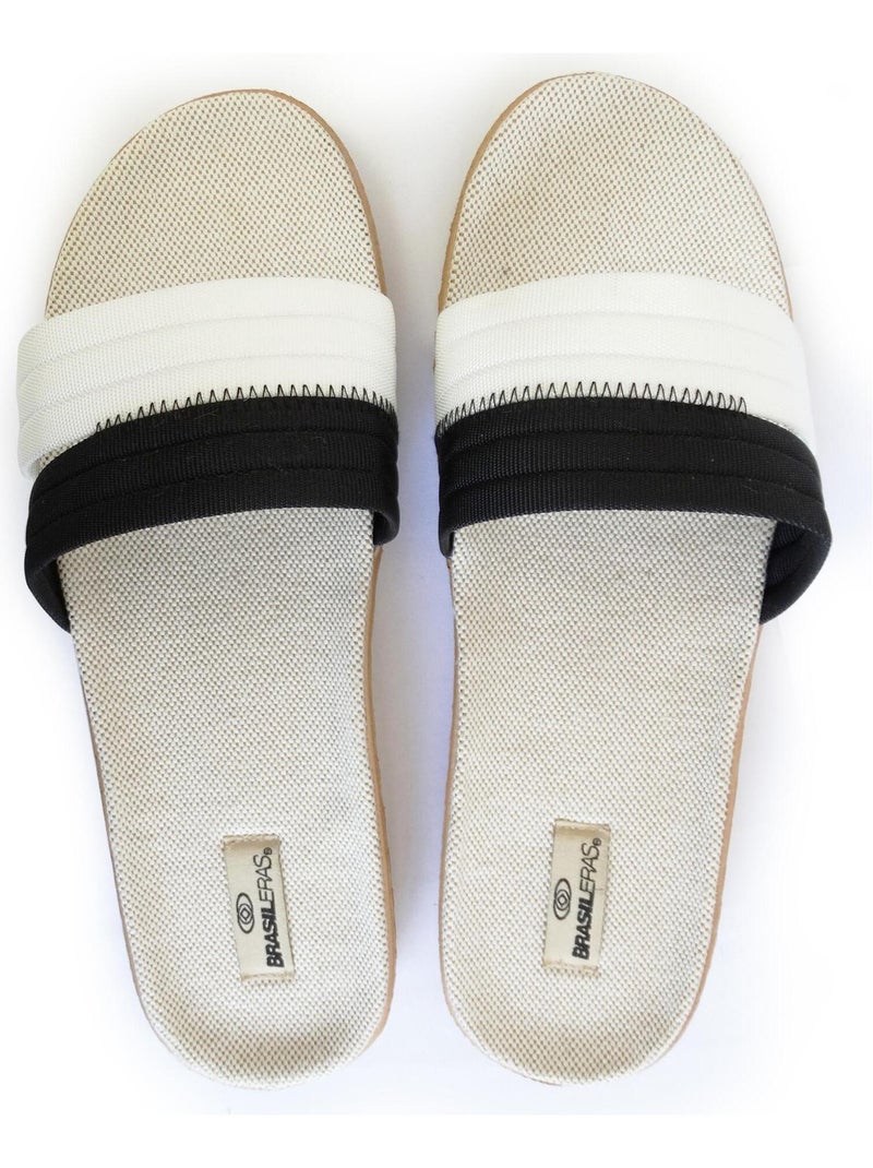 Sandales Brasileras pour femme avec semelle en gomme Noir Blanc - Kiabi