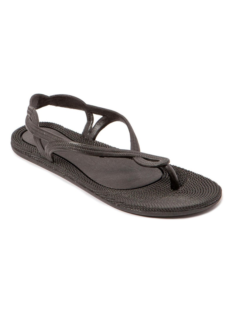 Sandales Brasileras pour femme avec semelle en gomme Noir - Kiabi