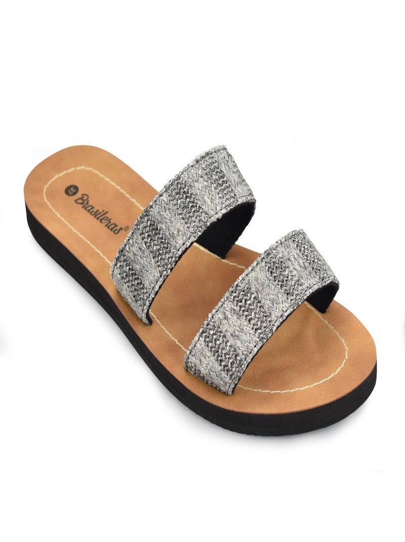 Sandales Brasileras pour femme avec semelle en gomme Noir - Kiabi