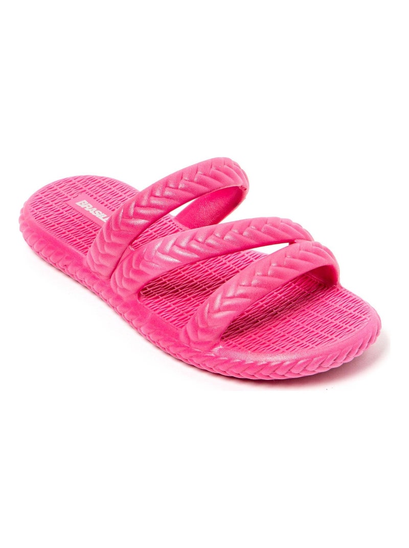 Sandales Brasileras pour femme avec semelle en gomme Rose fushia - Kiabi
