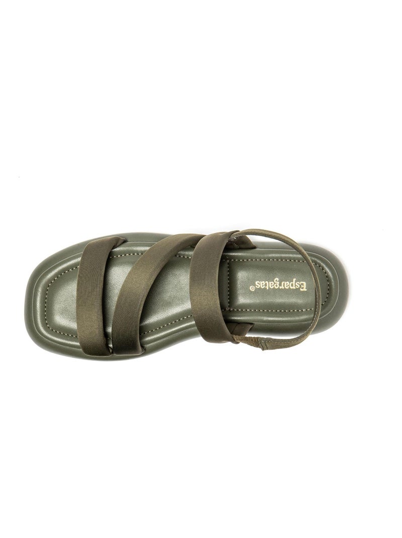 Sandales Brasileras pour femme avec semelle en gomme Vert foncé - Kiabi
