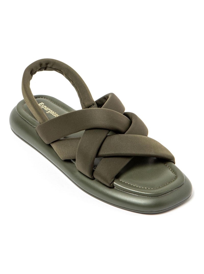 Sandales Brasileras pour femme avec semelle en gomme Vert foncé - Kiabi