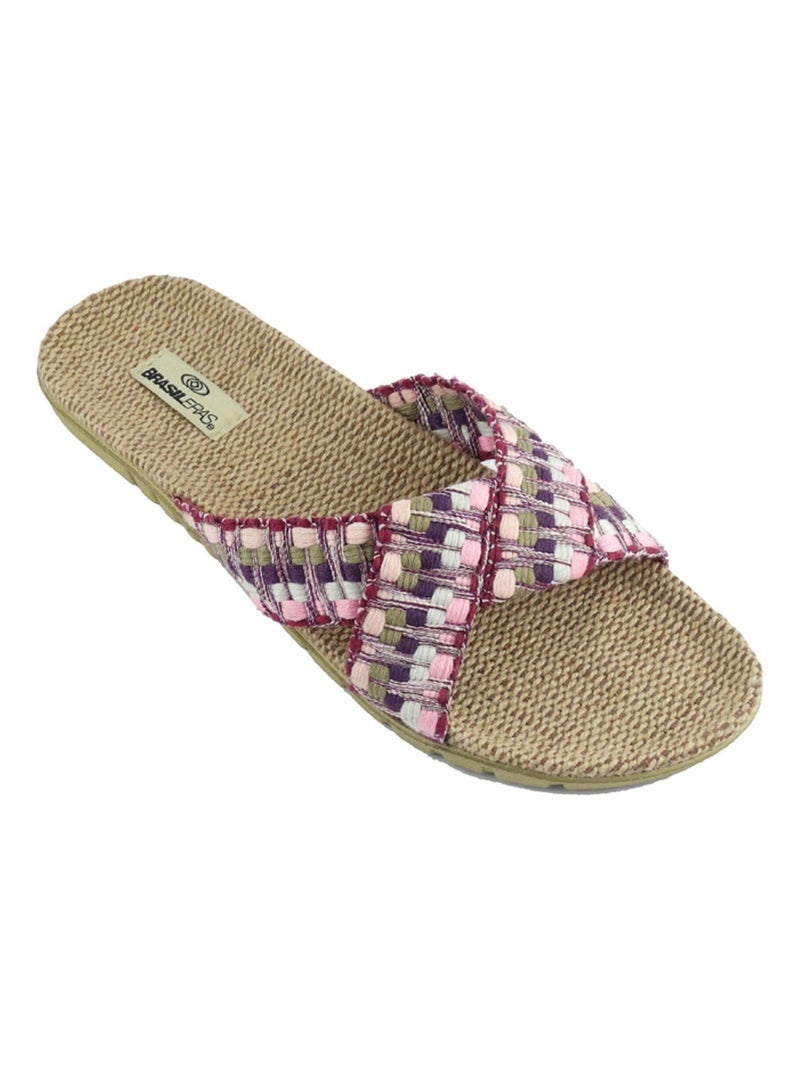 Sandales Brasileras pour femme semelle en gomme Mauve lilas - Kiabi