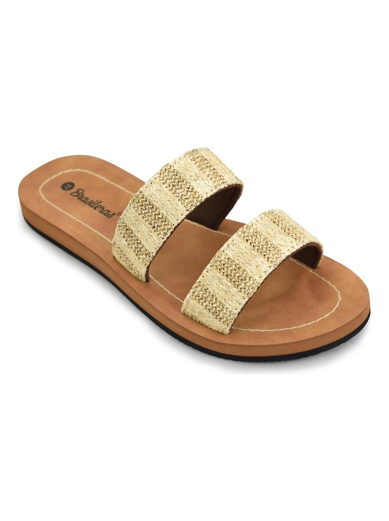 Sandales Brasileras pour femmes avec semelles en gomme Beige - Kiabi