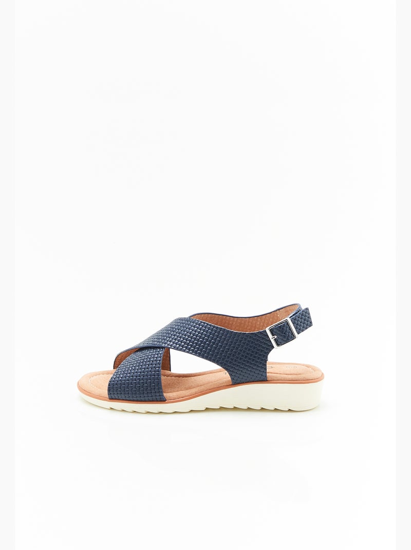Sandales brides croisées Amortyl - Damart Bleu - Kiabi