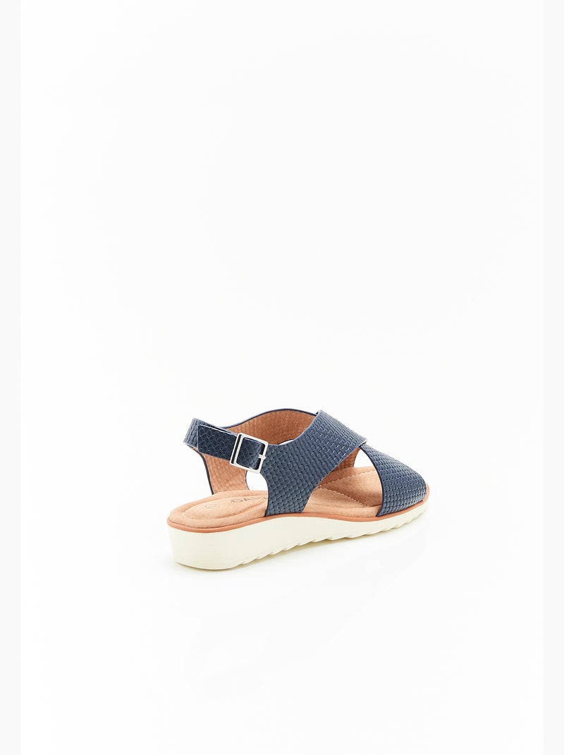 Sandales brides croisées Amortyl - Damart Bleu - Kiabi