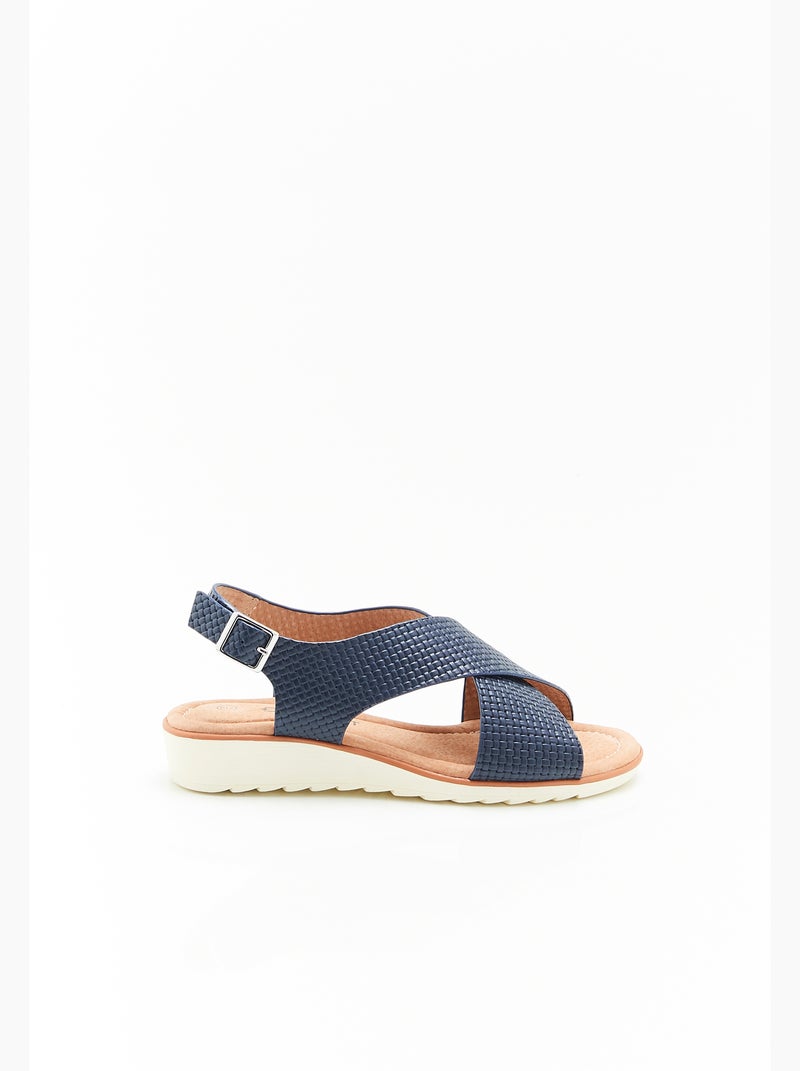 Sandales brides croisées Amortyl - Damart Bleu - Kiabi